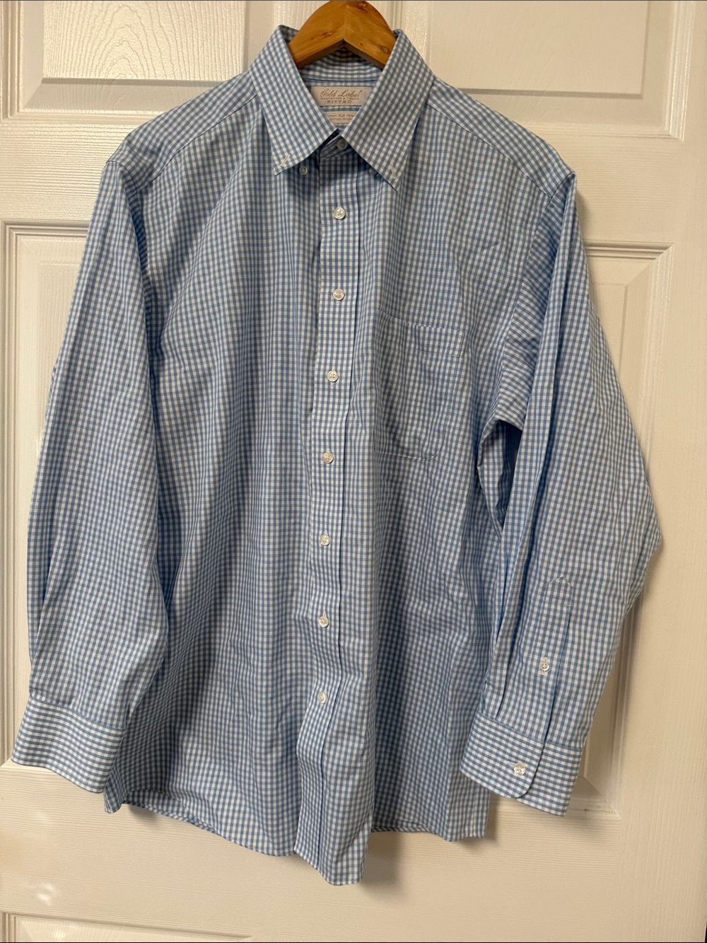 Gold Label Light Blue Gingham Dress Shirt